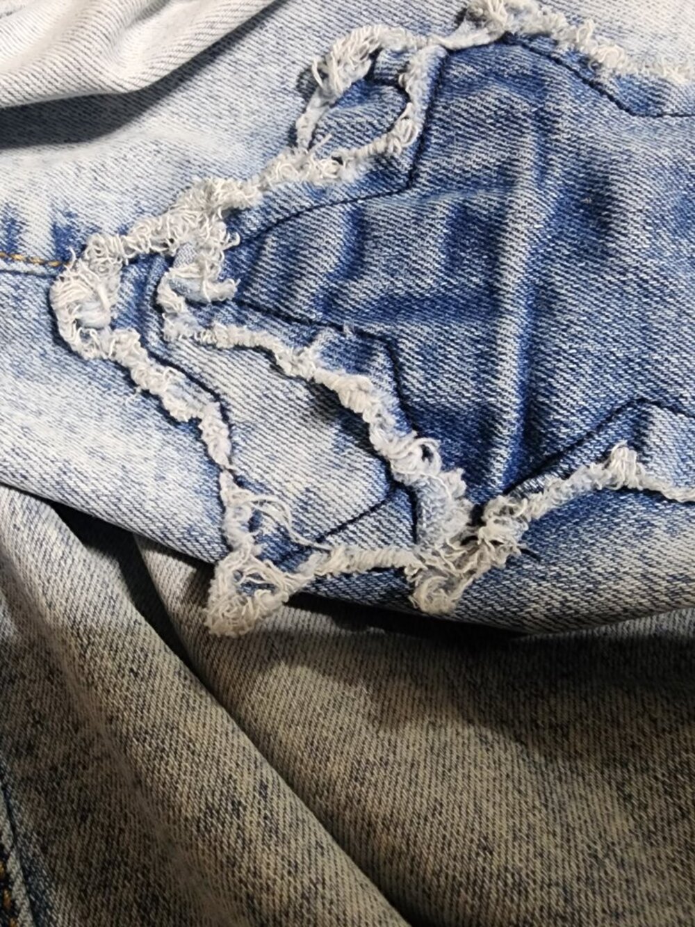 Denim Jeans Girls’ Star Patch Wide Leg Jeans US 7 + Wonder Nation Ribbed Top US - Picture 6 of 7